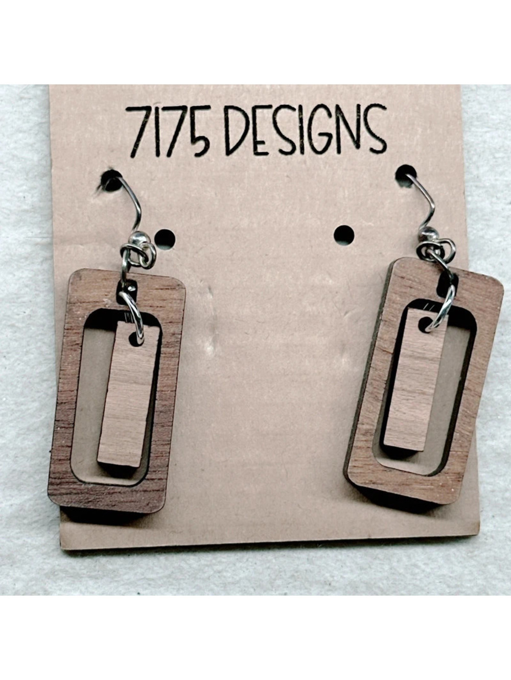 4677gc. Wood Earrings Artisian Boho